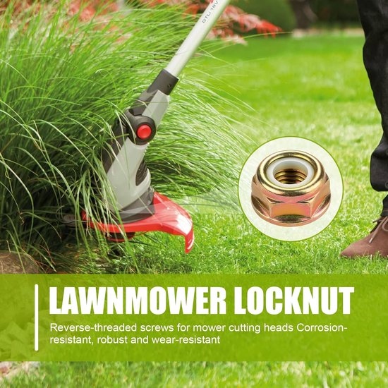 4 stuks moer M10 linksdraad - Robuuste moeren voor trimmapparaten & maaiers, universeel grastrimmer accessoires geschikt voor motorsense & Makita grastrimmer accessoires — afbeelding 4
