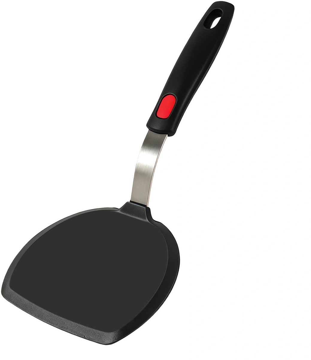 Spatel met verlengde handgreep, hittebestendige spatel voor kookgerei met antiaanbaklaag, BPA-vrije rubberen flipper voor omeletten en hamburgers