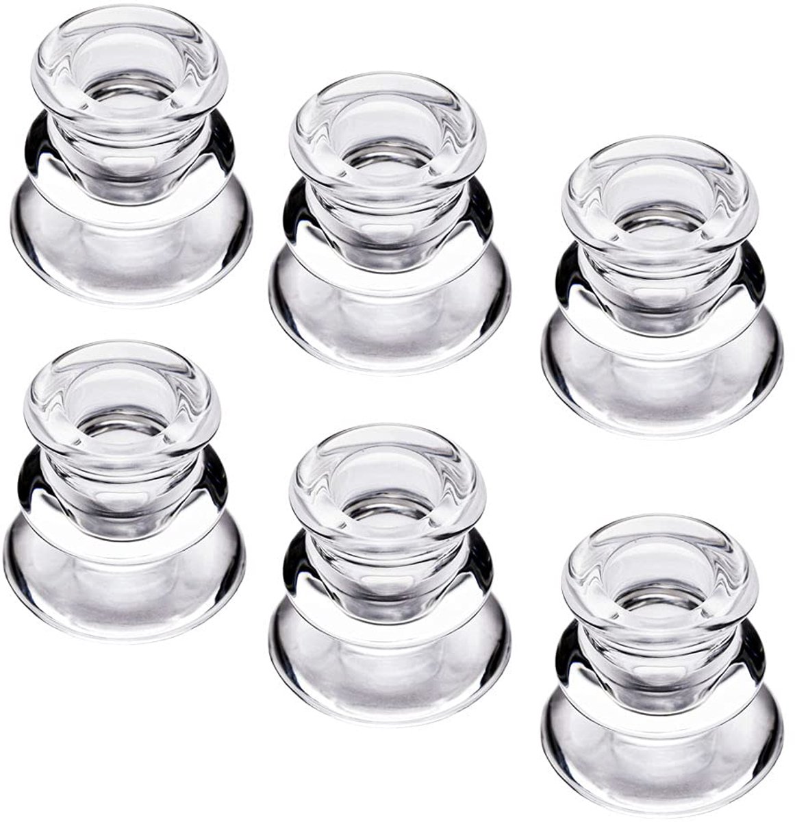 glazen kandelaarhouders, set van 6 Taper kandelaars voor bruiloft, decoratie en diner