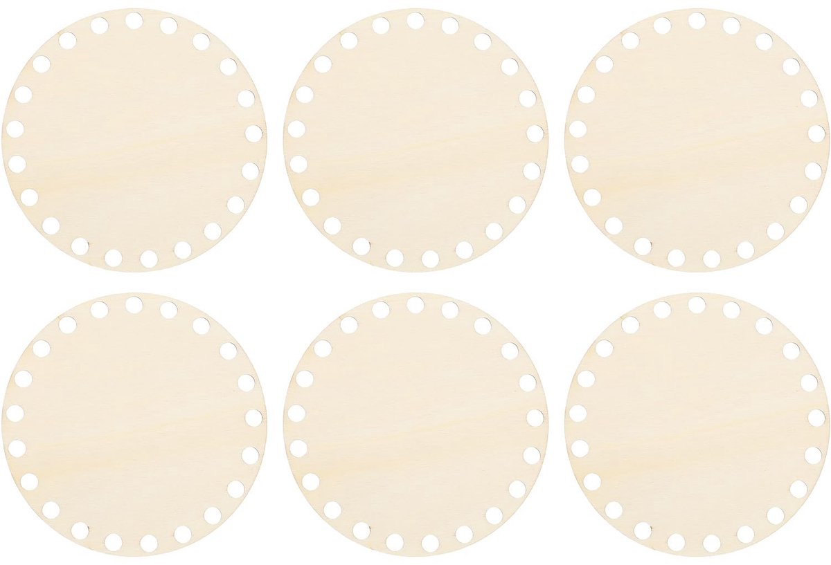 Mand Bodem, 6 Stks Ronde Blanco Haak Breien Houten Basis voor DIY Craft Weven Mand Maken Benodigdheden Woondecoratie