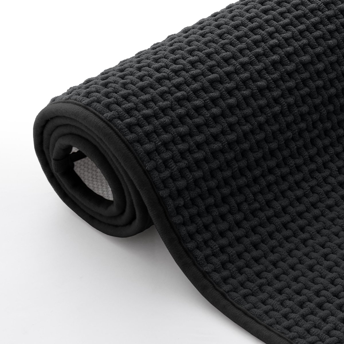 Badmat Zacht Badematte Antislip Wasbaar Badvoorlegger Absorberend Badtapijt Badkleed Douchemat voor Badkamer, Douche, Badkuip - 50 x 80 cm, Zwart