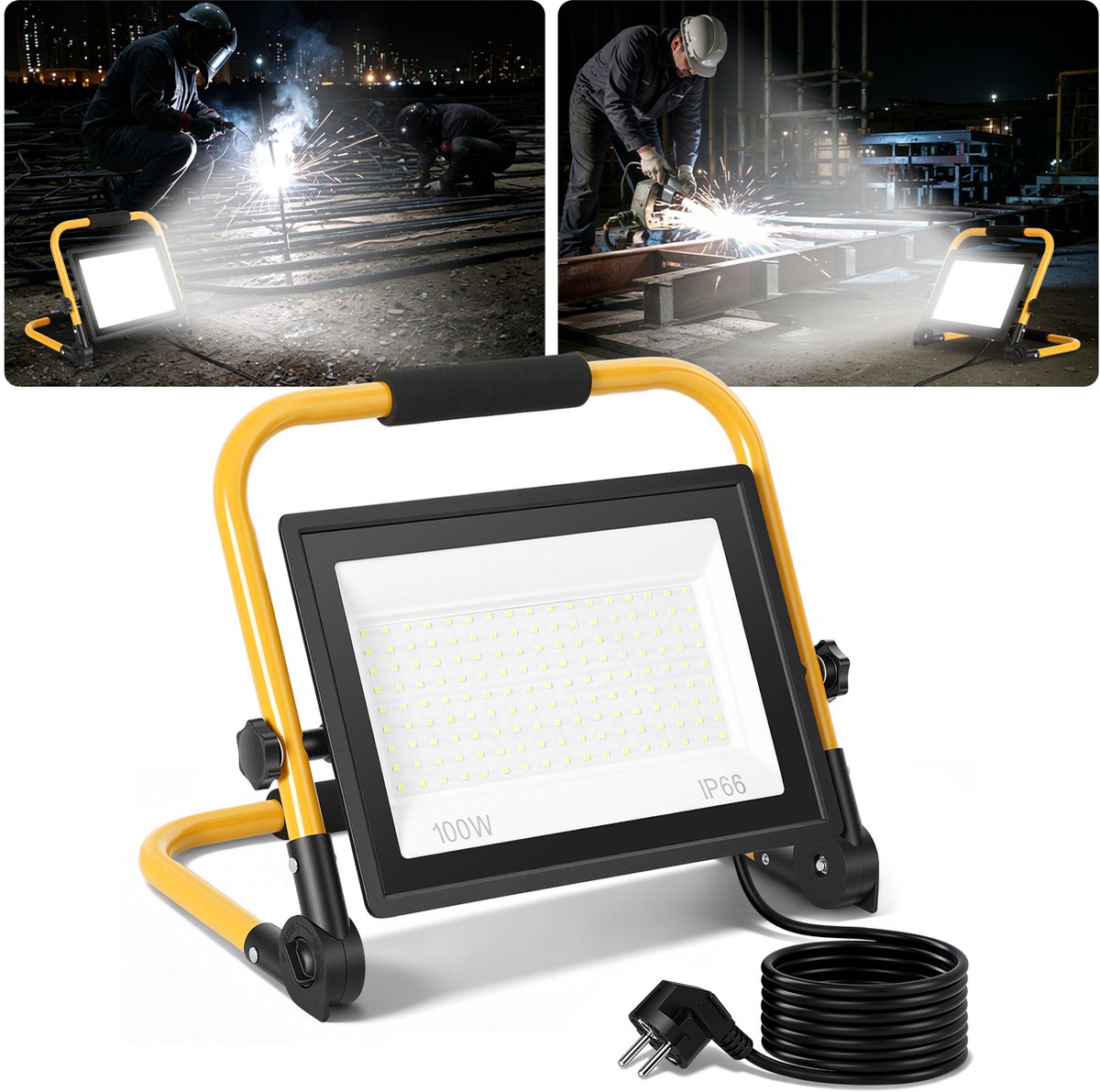 LED Bouwschijnwerper 100W - Waterdichte Werklamp IP66 - Energiezuinige LED Bouwlamp - Voor Renovatie en Werkplaats