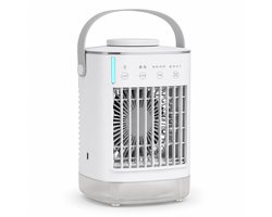 Mobiele Airco - 5-in-1 Luchtkoeler - Draagbare Aircooler met Luchtbevochtiger en Nachtlamp - 4 Snelheden - Timer - Voor Thuis en Kantoor - Wit