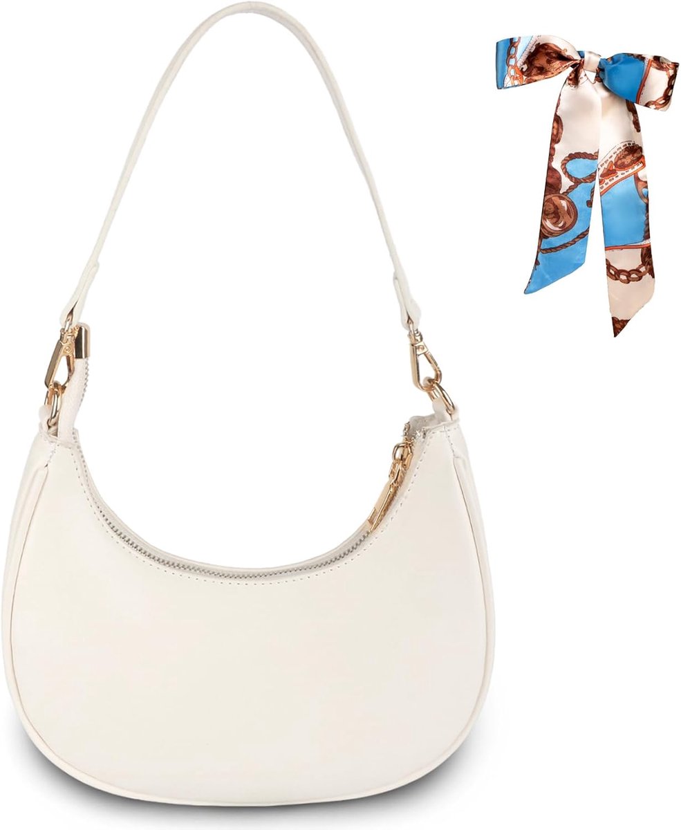 dames hobo bag halve maan schoudertas met ritssluiting PU leer retro oksel tas Y2k mode handtas cadeau voor vrouwen dating reizen party winkelen