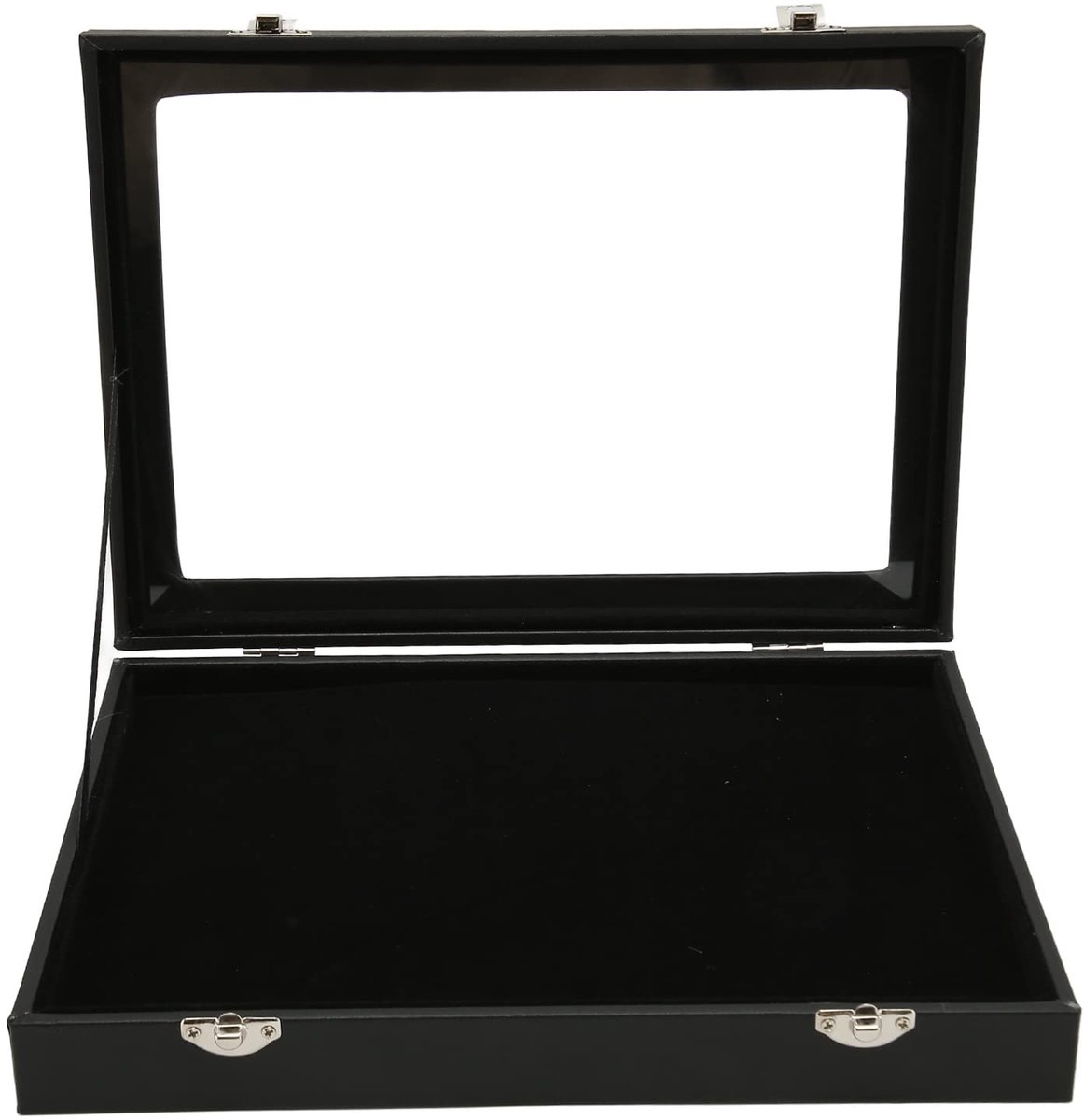 Speldvitrine, Badge-verzameldoos Schaduwdoos Frame Sieraden Opbergdoos met Slotgesp en Transparant Glazen Deksel voor Speld, Militaire Medaille en Sieradencollectie