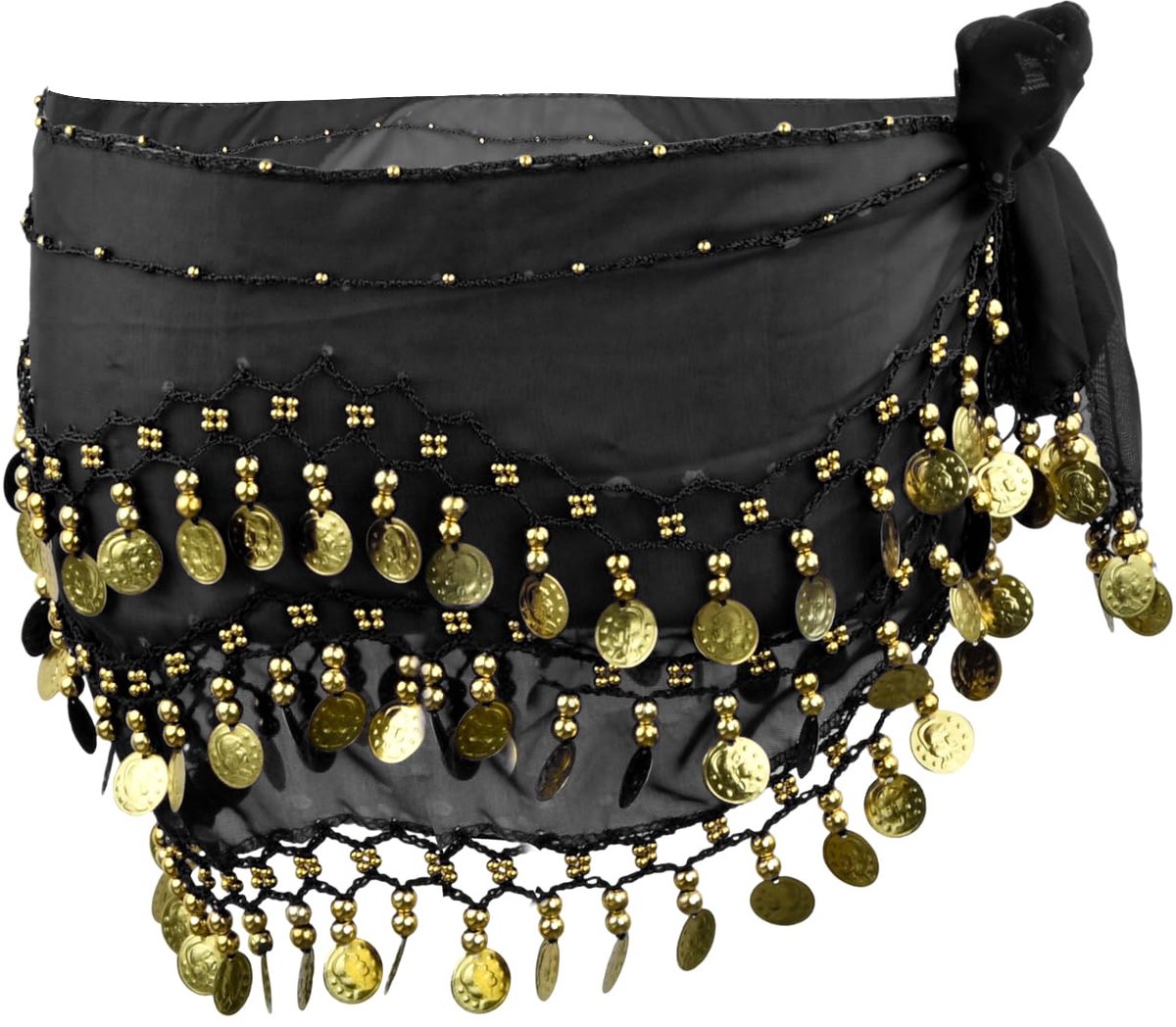 Buikdansriem voor dames, chiffon voor buikdans, buikdansrok met gouden munt voor partyshows
