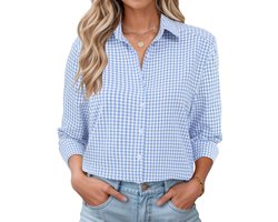 Lange Mouwen Tops Vrouwen Button Down Shirts Dames V-hals T-shirts Kantoor Business Casual Blouses Mode Tuniek
