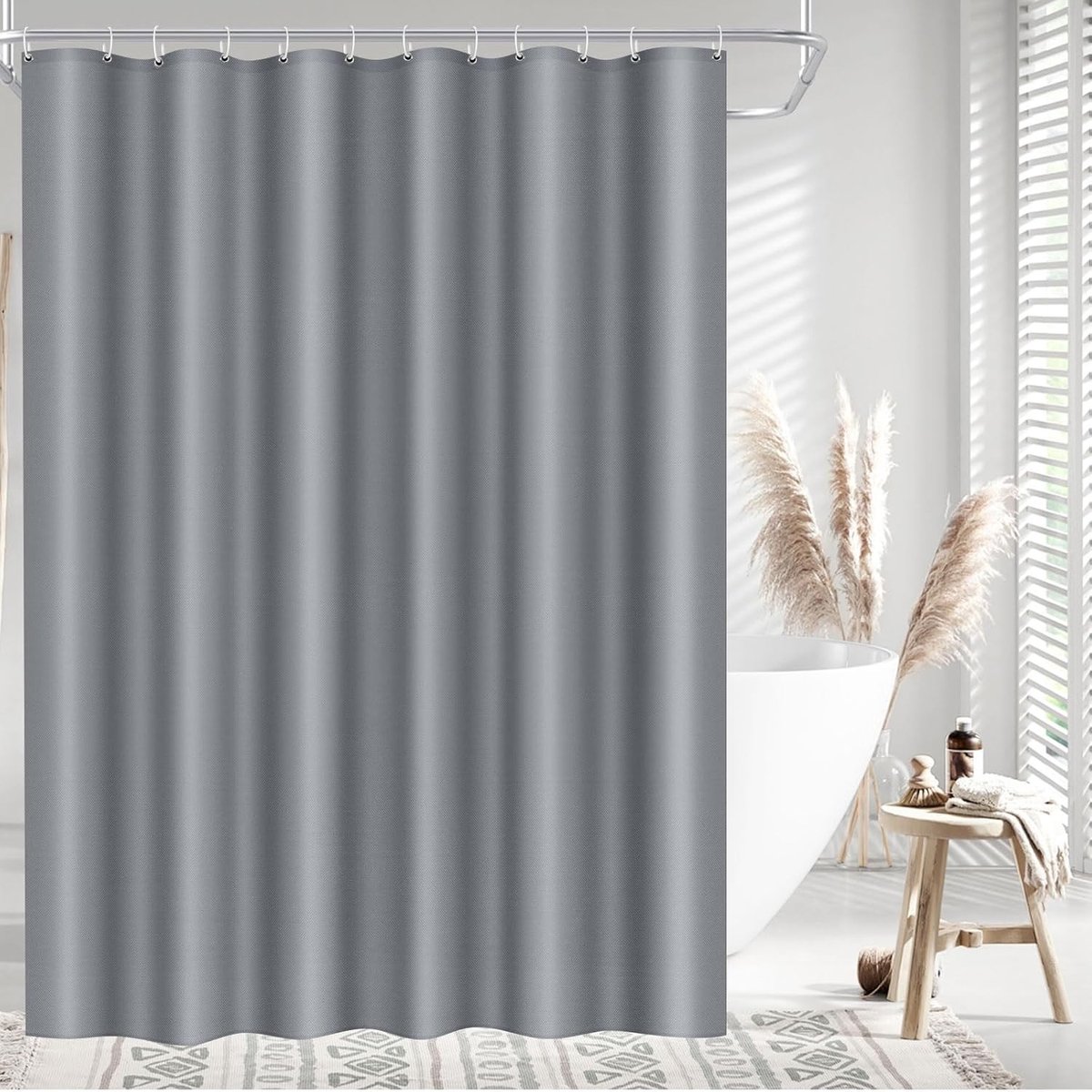 Anti-mould Douchescherm 180x200 cm van Polyester, Waterdichte en Wasbare Badkamergordijn m