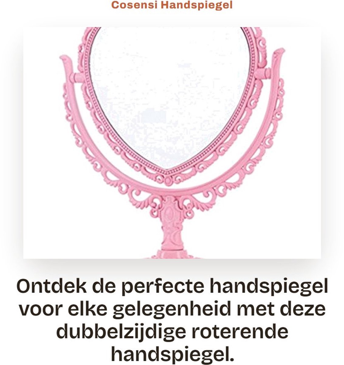 Dailygoods- Make-up Spiegel Dubbelzijdig - Handspiegel - Rotating - Lichtgewicht - Modern - Geschikt voor Kinderen