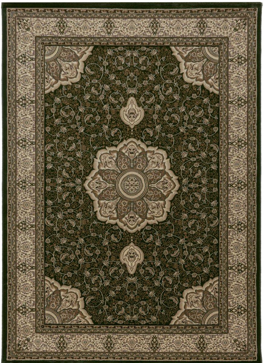 Kashmir – Klassiek Vloerkleed – Groen/Beige