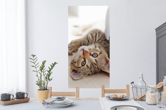 Stickers muraux - Autocollants - Chaton - Soleil - Marron - Filles - Enfants - Garçons - Enfant - 60x120 cm - Autocollants Stickers muraux pour chambre d'enfant - Papier peint autocollant - Papier peint autocollant - Autocollants