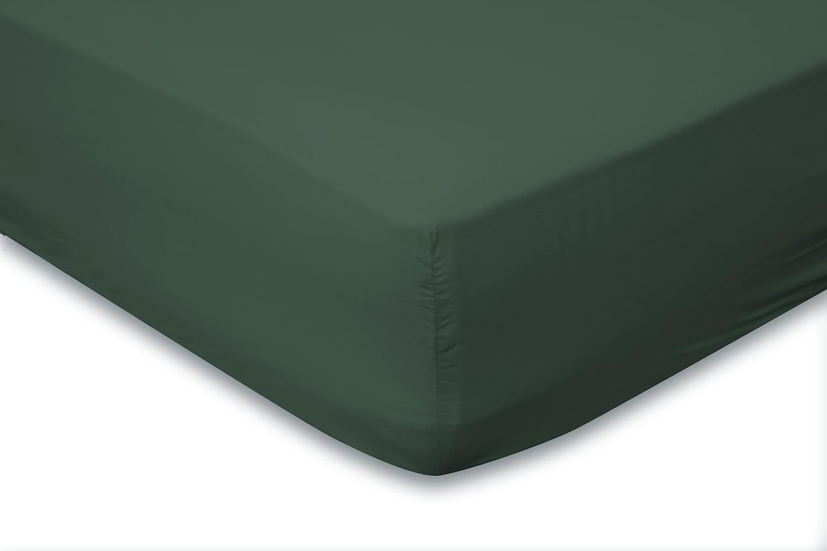 Hoeslaken Jersey Katoen Stretch 35cm Hoge Hoek - dark green 180x210/220cm - 200x200cm