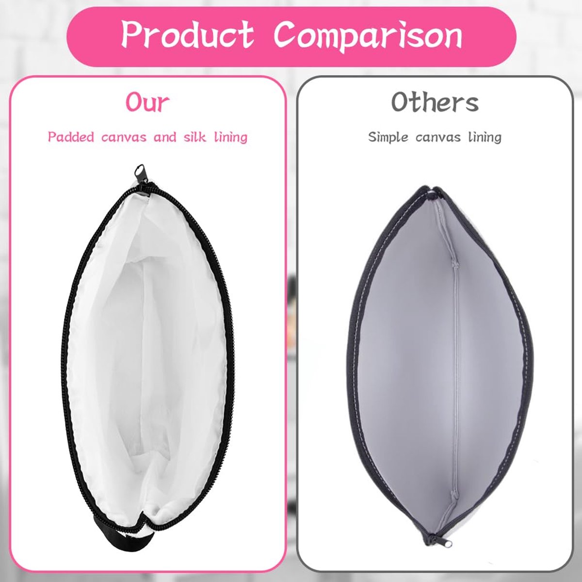 Aucuu Gepersonaliseerde make-uptas, briefcanvas cosmetische tas, reismake-up organizer, perfecte verjaardagscadeaus voor moeder en beste vriend, bruid bruidsmeisje cosmetische tas, L, 24*18*1.5cm