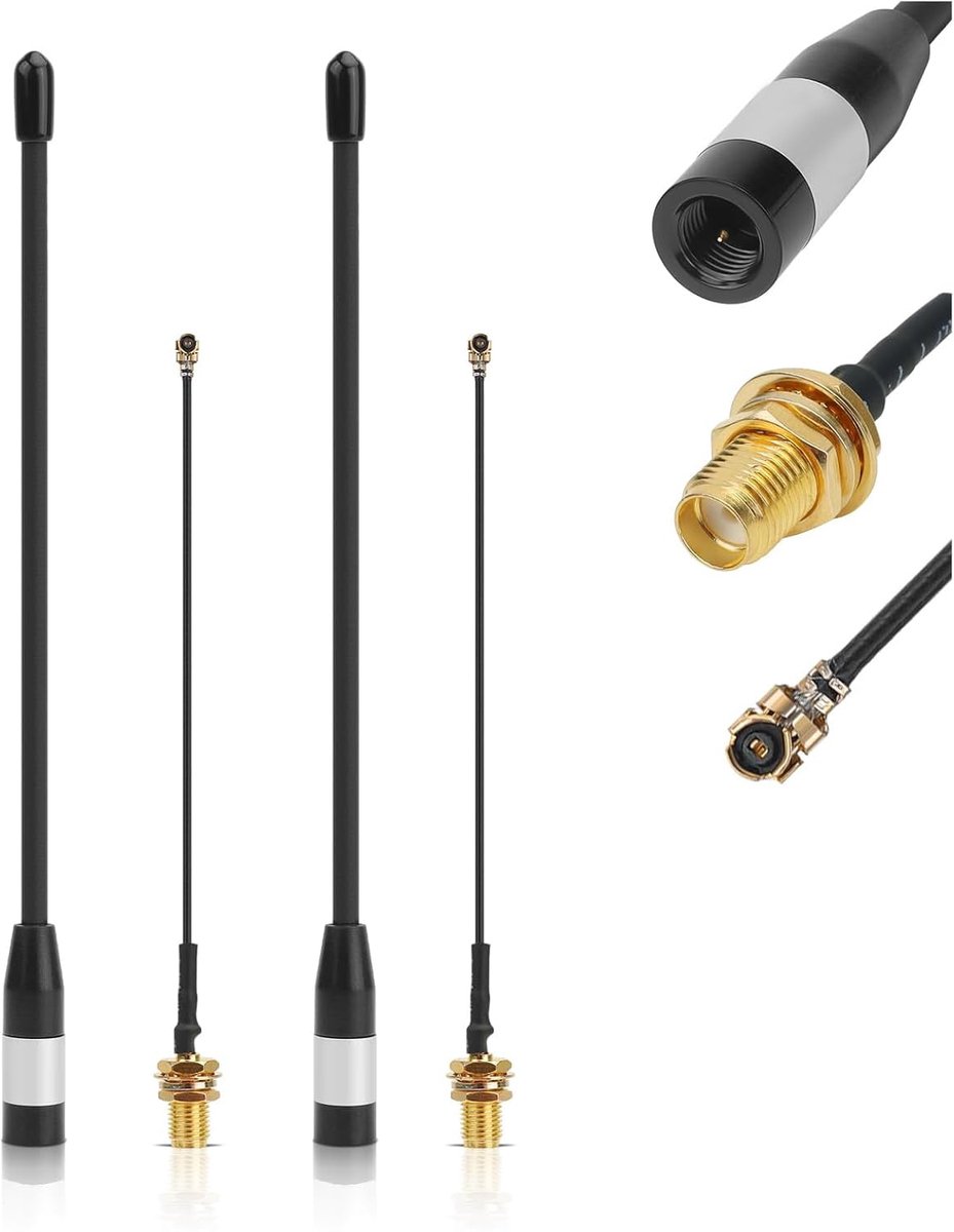 2-pack 868-MHz antenne, 10dBi versterking voor Meshtastic LoRa lange afstand soft whip-antenne, 17 cm omni SMA-stekker, zwart