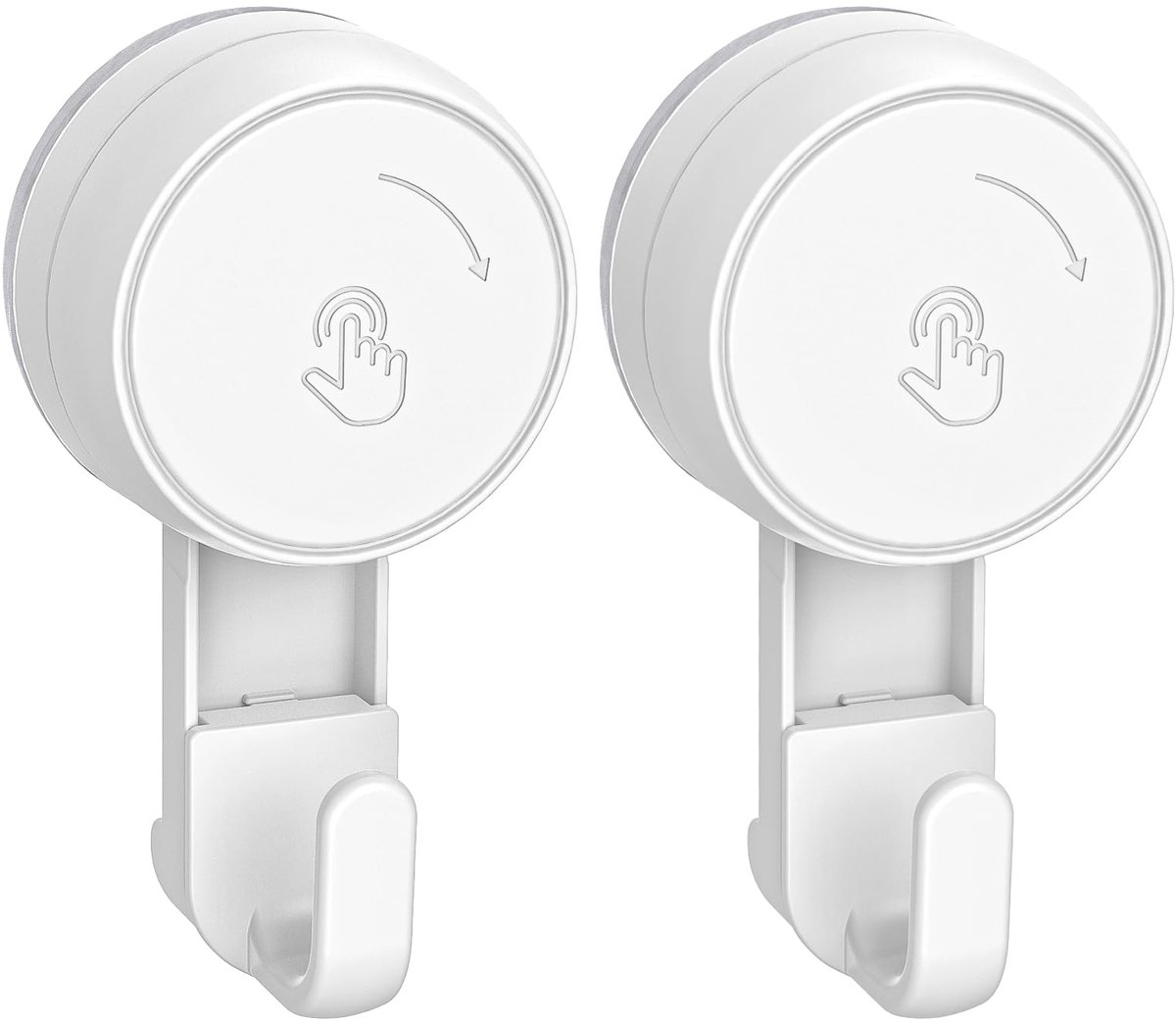 2-pack zuignap met haak sterk, zuignap badkamer zonder boren | max 5 KG, 1000 keer herbruikbaar, haken zuignap voor wanddoek douche badkamer tegels deur glas keukenraam