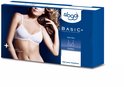 Doos van Sloggi Basic+ soft bra, met een model erop.