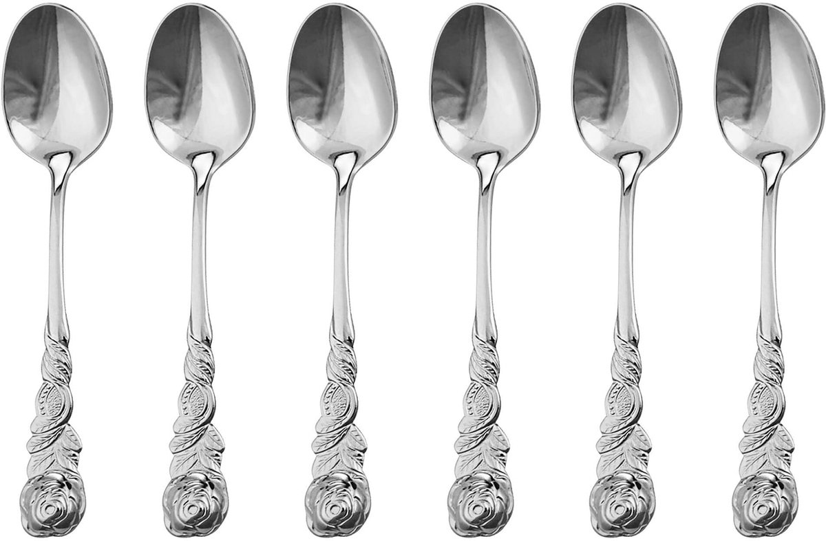 Espressolepelset 6 stuks van roestvrij staal - vaatwasmachinebestendig