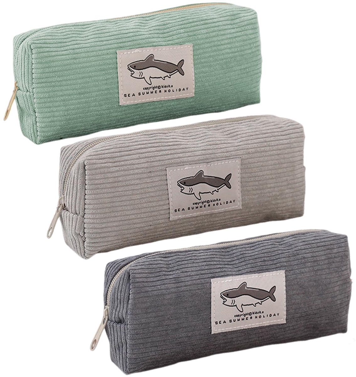 Dailygoods- Snoerpotloodzak 3 Stuks - Multifunctionele Opbergtas - Duurzaam Koord - Schattig Ontwerp - Geschikt Voor Kantoor/School - 20*8*4 Cm - Pennenzak