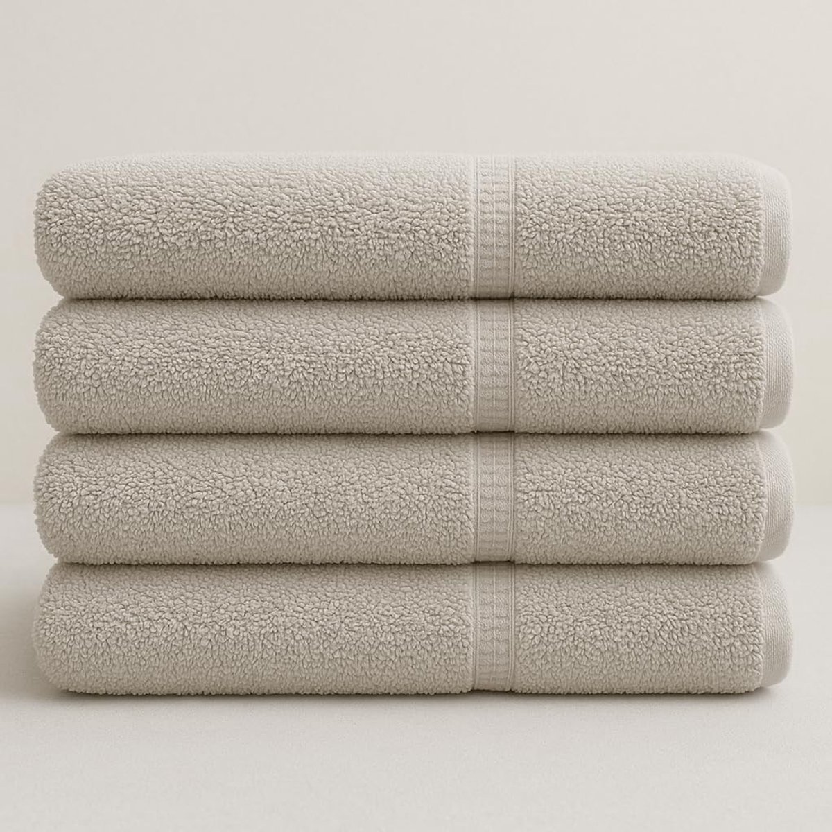 Handdoekenset voor HOTEL, B & B, vakantiehuizen van biologisch katoen, 2 handdoeken 140 x 70 cm en 2 washandjes 100 x 50 cm, grijs