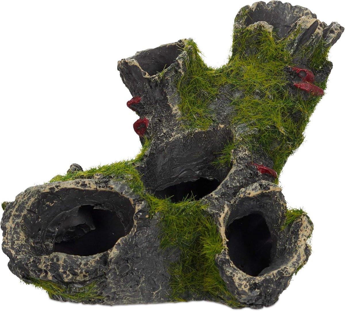 aquarium decoratie grot, natuurlijke look, mooie verstop plek, siersteen, toebehoren HxB: 7x15 cm, grijs-groen