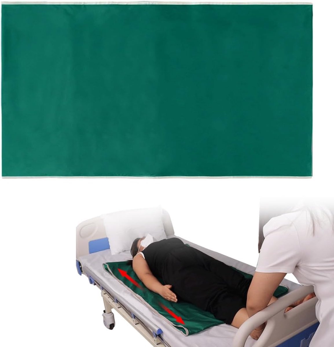 Glijdoek voor bedsprei, 75 x 135 cm, glijdoek voor bedtransfer, herbruikbaar glijlaken, buisschuifzeil voor patiëntenoverdracht, antislip, verzorging om te draaien, te verplaatsen en te