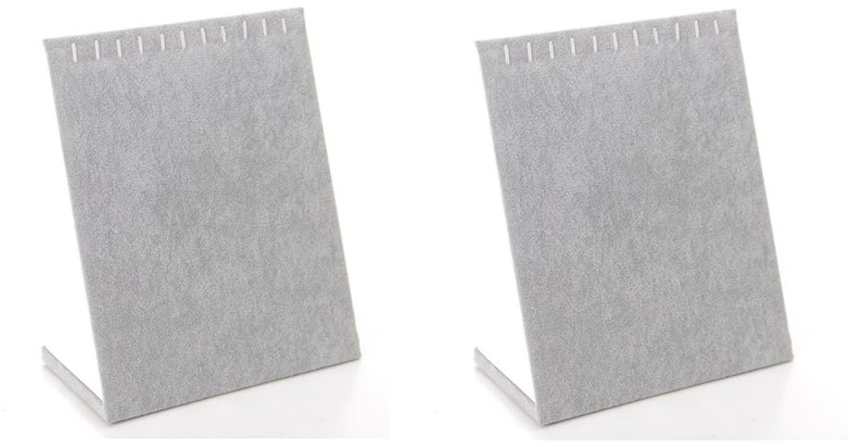 Dailygoods- Halskettingstandaard L-vorm - Sieraden Display - Fluweel - 2 Stuks - Organiser - Elegante Tafelstandaard 20x10x24 cm - Sieradendisplay