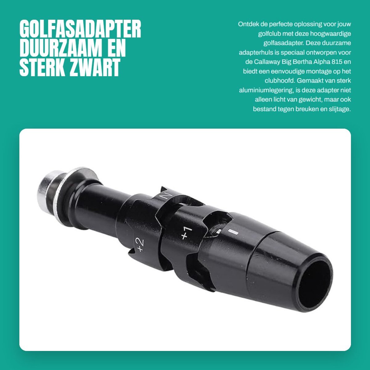 Dailygoods - Golfasadapter - Duurzaam en Sterk - Zwart - Aluminium Golfasadapterhuls - Eenvoudige Montage - Geschikt voor Callaway Big Bertha Alpha 815