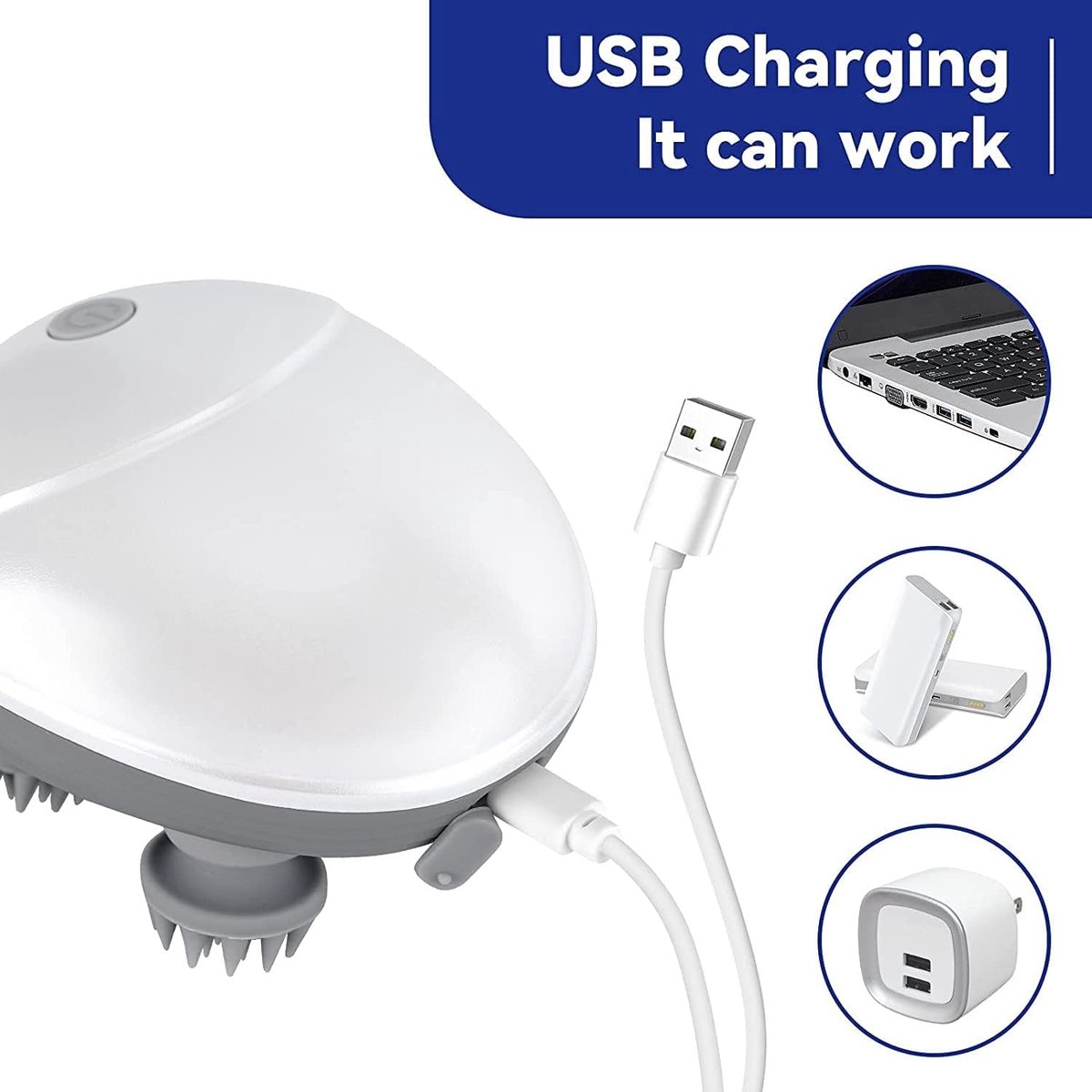 lektrisch hoofdhuidmassageapparaat draadloos | IPX7 waterdicht massager met 4 massagekoppen en 3 standen | Geschikt voor hoofd, lichaam en honden, stimuleert haargroei