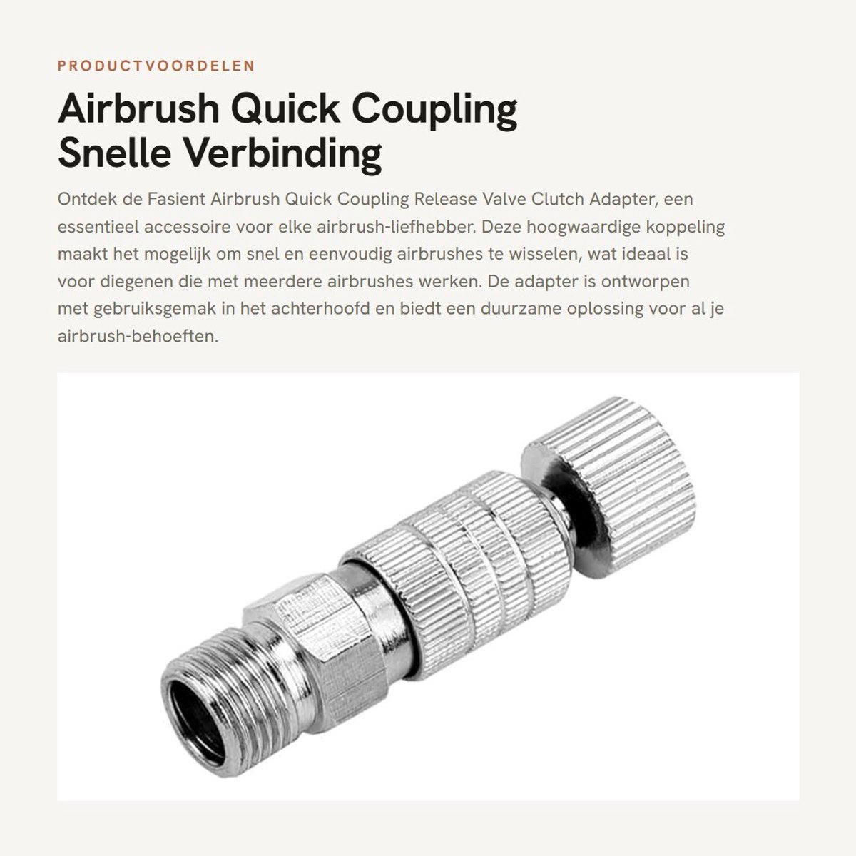 Dailygoods - Airbrush Quick Coupling - Snelle Verbinding Kit - Professioneel Gebruik - 1/8 Inch - Adaptor voor Airbrush - Ideaal voor Kunstenaars - Ho...