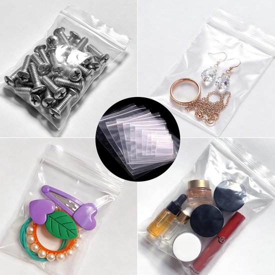 zakjes, kleine plastic zakjes, kleine zakjes met ritssluiting, met druksluiting, mini-ritszakjes, 10 x 15 cm, 200 stuks — afbeelding 5