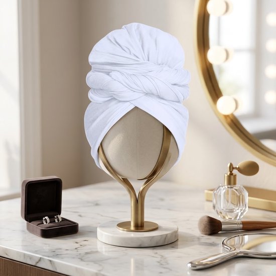 Witte hoofddoek dames effen rekbare haar doek grote maat ademende zachte wikkel sjaal haarbescherming Afrikaanse stijl hoofdwikkel voor make-up huidverzorging ontspanning en dagelijks gebruik