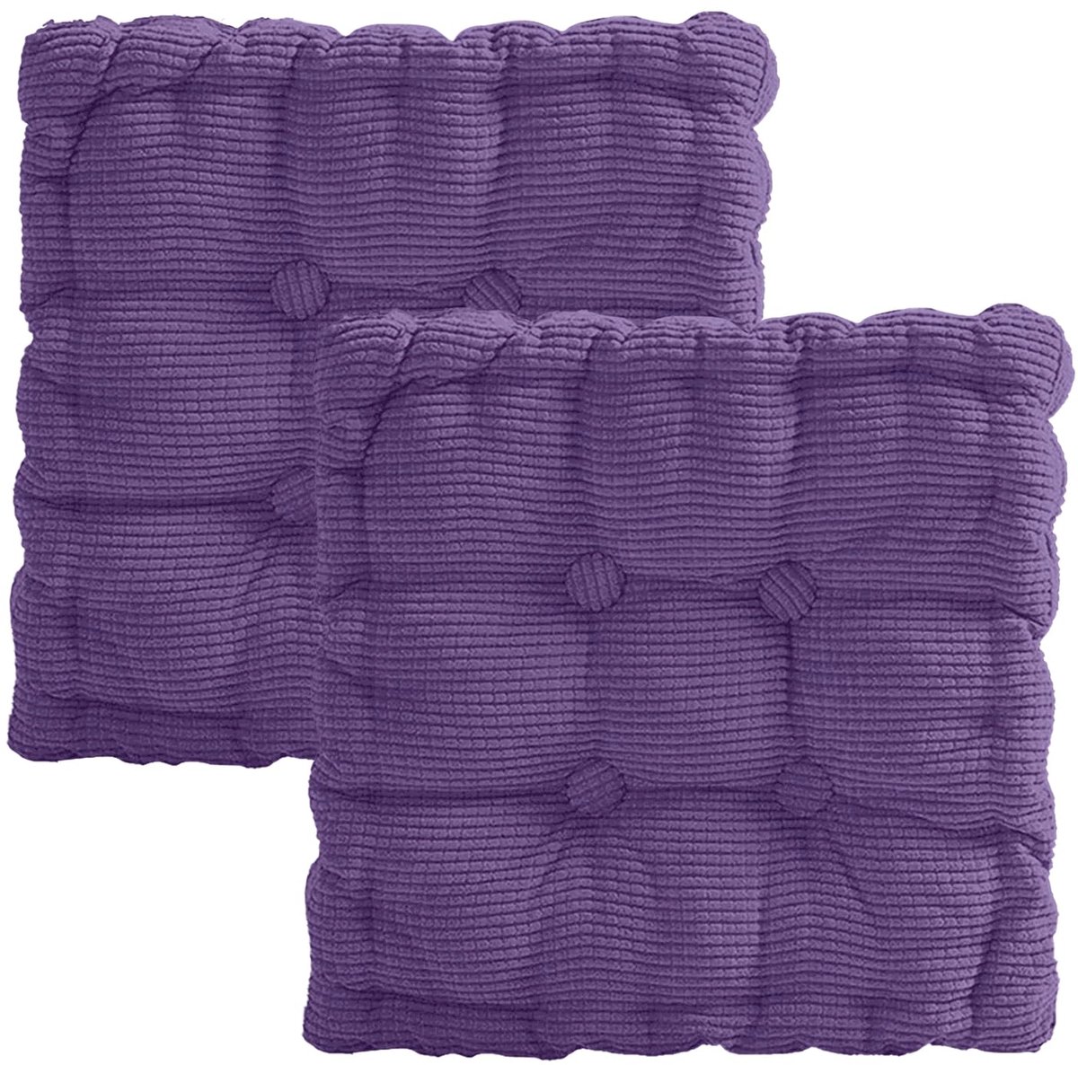 40 x 40 cm, set van 2 stuks, voor stoel en vloer, dik gewatteerd kussen met 100% PP-katoenen vulling, vierkant stoelkussen voor binnen en buiten, vloerkussen voor bank, tuinstoel en