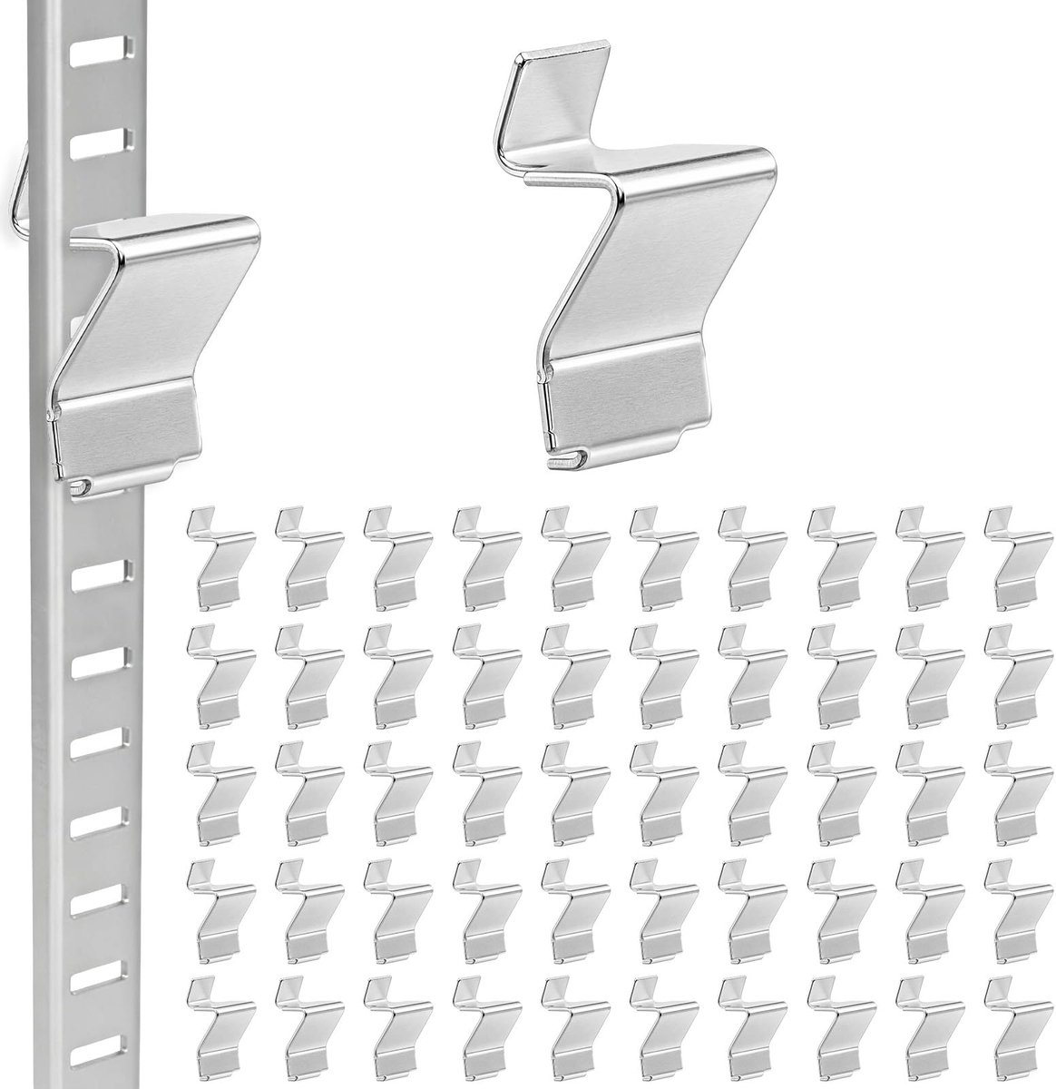 50 stuks plankbevestigingen, metalen plankklemmen, voor kasten, plankclips, verstelbare plankbevestiging, insteekbare plankdragers, in hoogte verstelbaar voor plankdragers, rails, archiefkasten, keuke