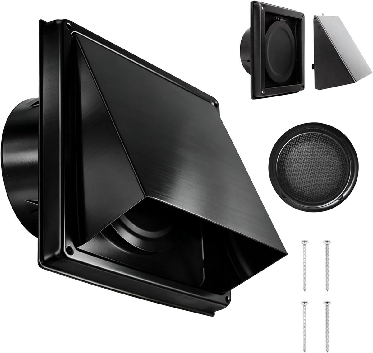 Weerbestendig ventilatierooster 100 mm met insectenbescherming voor buitengebruik, ideaal 