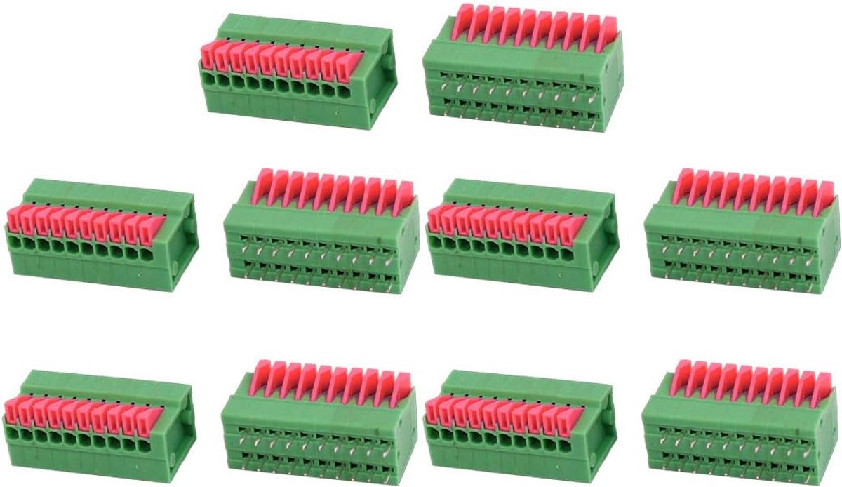 10 stks KF141V 150 2A 2.54mm Pitch 10 P Groene Lente Terminal Blok voor PCB Montage