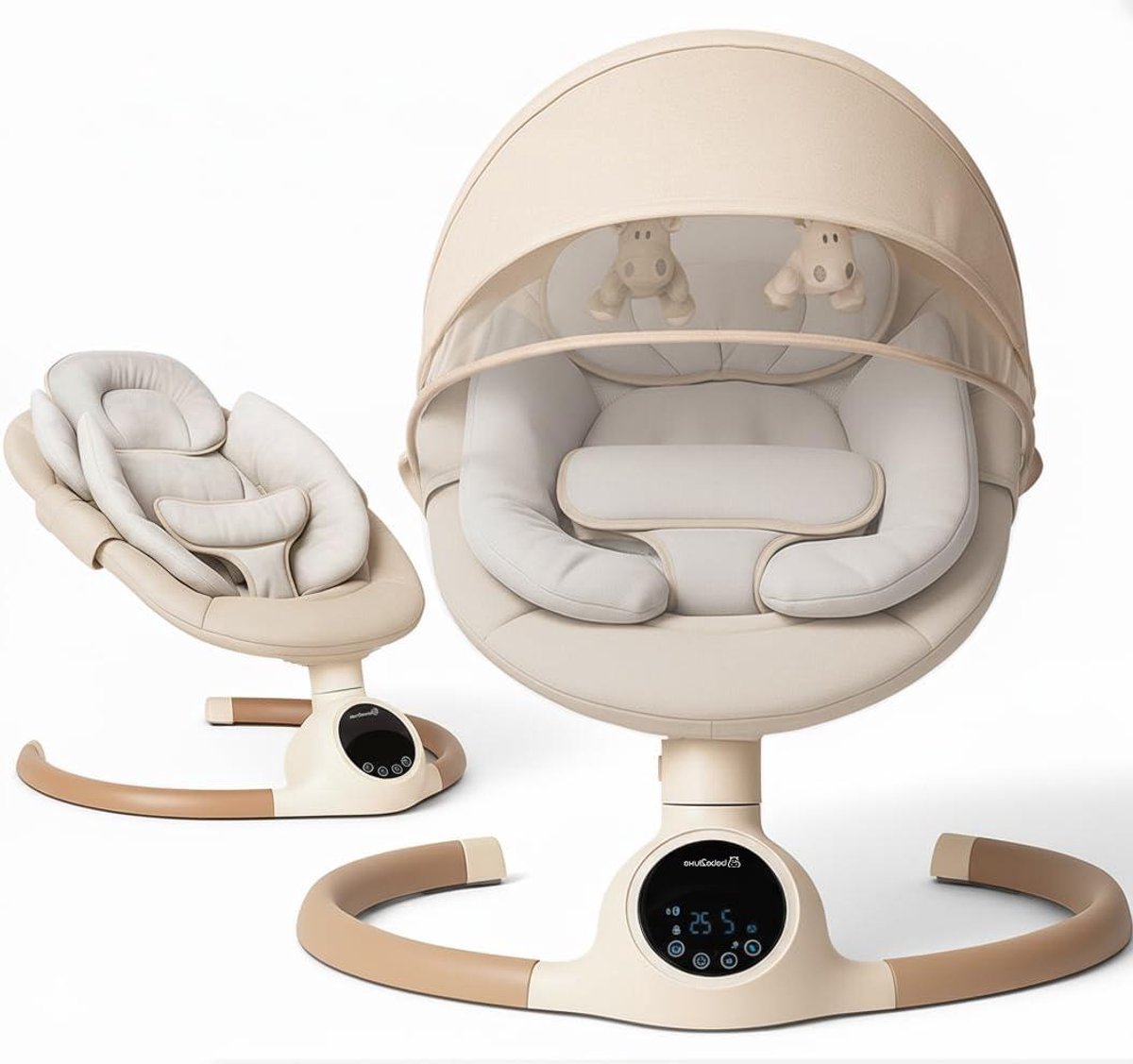 Babyschommelstoel - Elektrische Bouncer - Baby Kalmeren - Natuurlijke Beweging - 65 x 60 x 66 cm - Chocolade