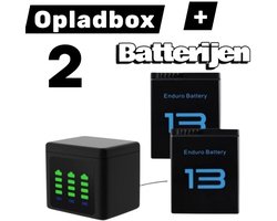 Opladbox voor GoPro Hero 13 Black -LED DISPLAY Opladbox +2 Batterijen - Opladbox voor 3 Batterijen - Inclusief 2 Batterijen - Gopro 13 - Charger Box for Gopro Hero 13 Black - Fast Charger - Opladbox 4 GoPro 13 Batterijen - GoPro 13 Accessoires