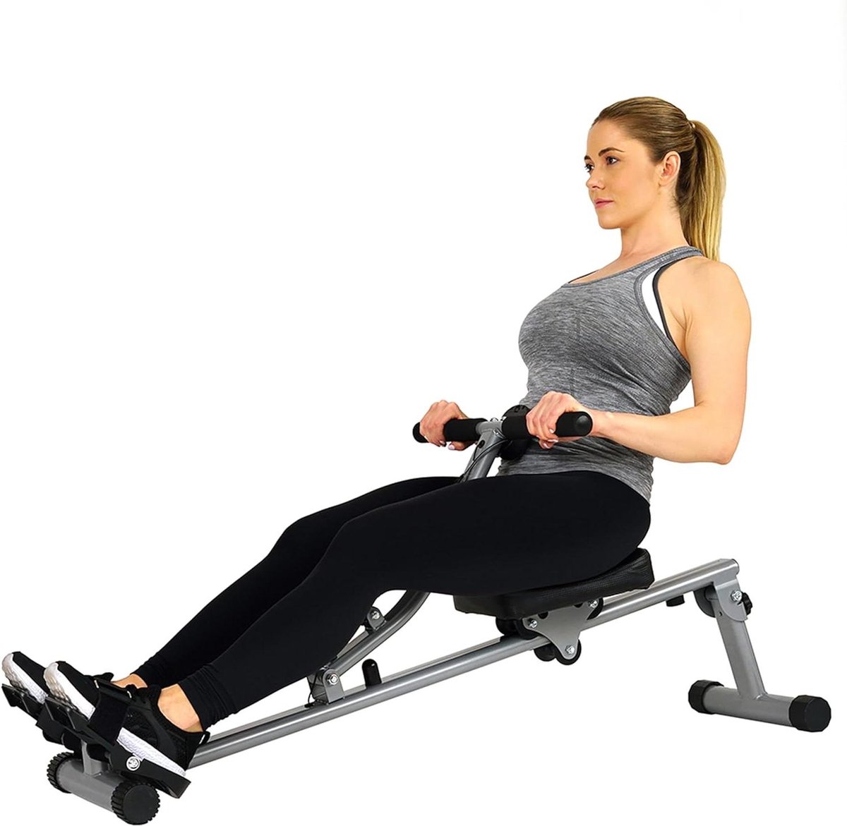 Roeitoestel - Roeimachine Hometrainer - Thuis Fitness - 12 Weerstandsniveaus - 52.5 inch lengte - Grijs