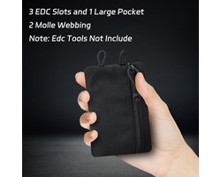 Organizer Tool Voor Mannen, Mini Wallet Key Pen Organizer, EDC Pocket Organizer, Knife Case, EDC Pouch, Zaklamp Storage Pack(Zwart)