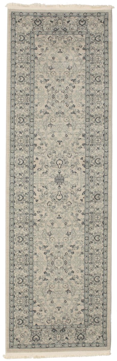 Ziegler Michigan, Vloerkleed, Vintage, 80 x 250 cm, Rechthoekig, Middelpolig, Alleen chemisch reinigen, oeko_tex_100, Beige/Groen