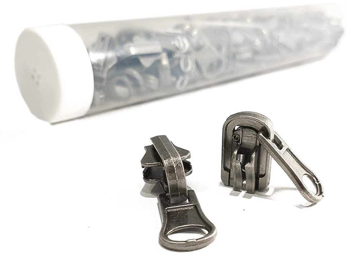 Ritsen, 36 stuks/tube, metalen cursor, voor het repareren of installeren van een rits, (5#, 555)