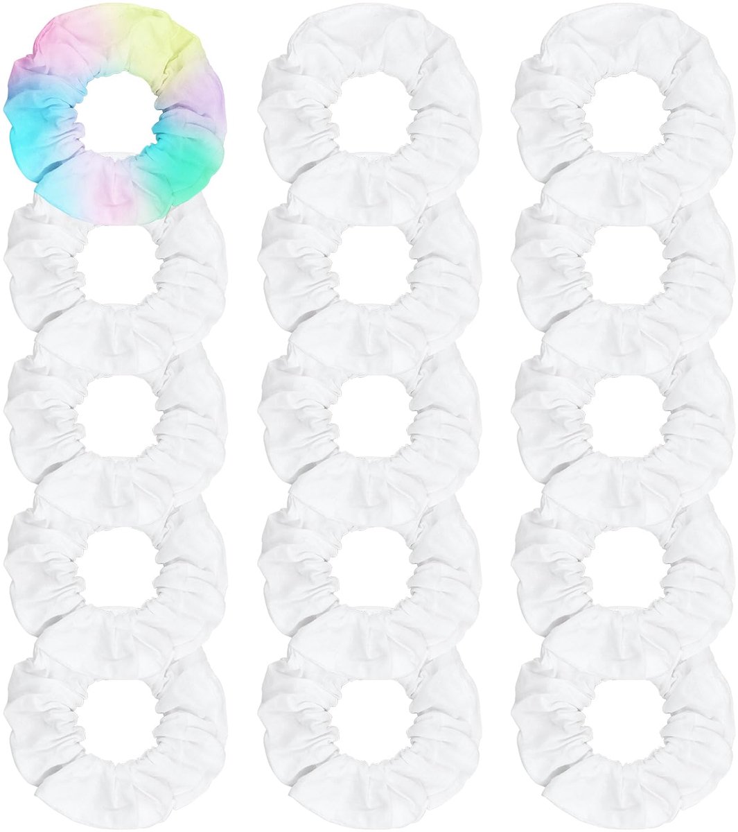 Scrunchies voor dames Witte Chouchou 99% Katoen Scrunchy Elastisch Haar Bobbels Zachte paardenstaarthouders Behoren Haaraccessoires voor dames en meisjes 15 stuks