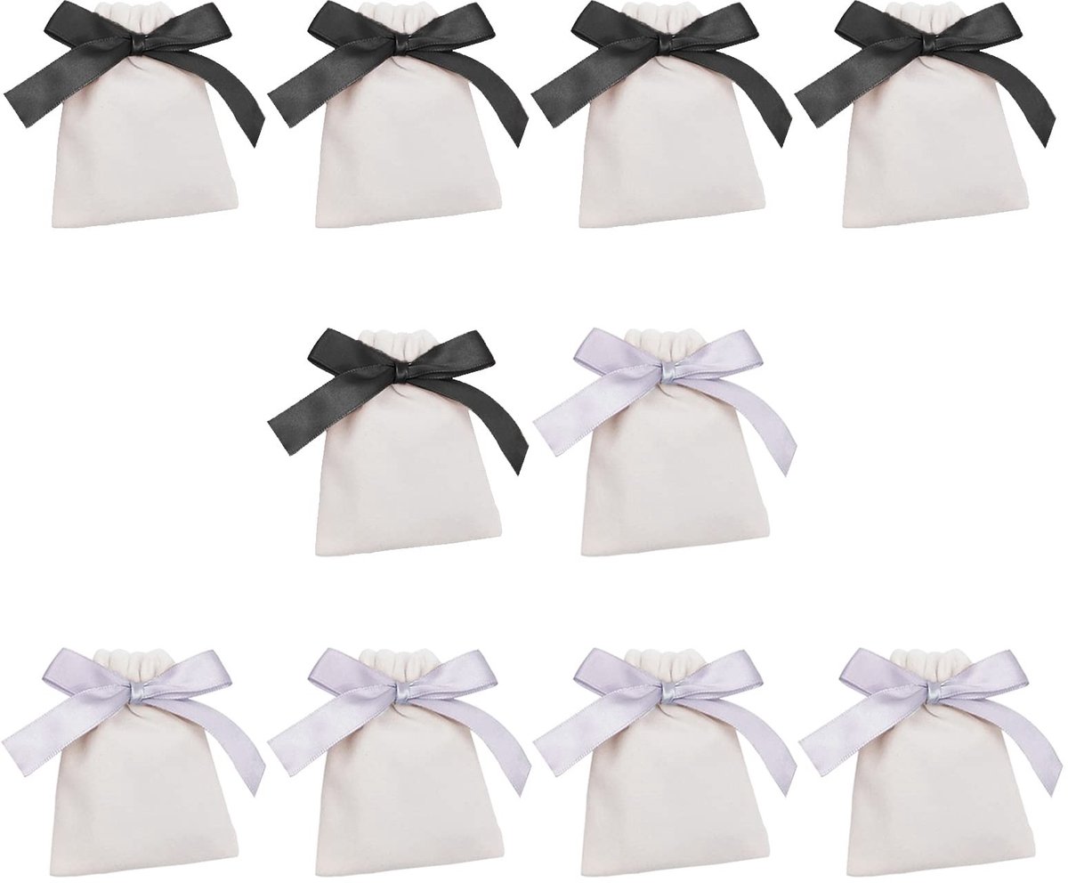 Dailygoods- Fluwelen Zakken 10 Stuks - Geschenkzakken - Sieraden Zakjes - Snoep Zakken - Huwelijksfeest Cadeauzakjes - Duurzaam Flanel 12x10cm - Geschenktas
