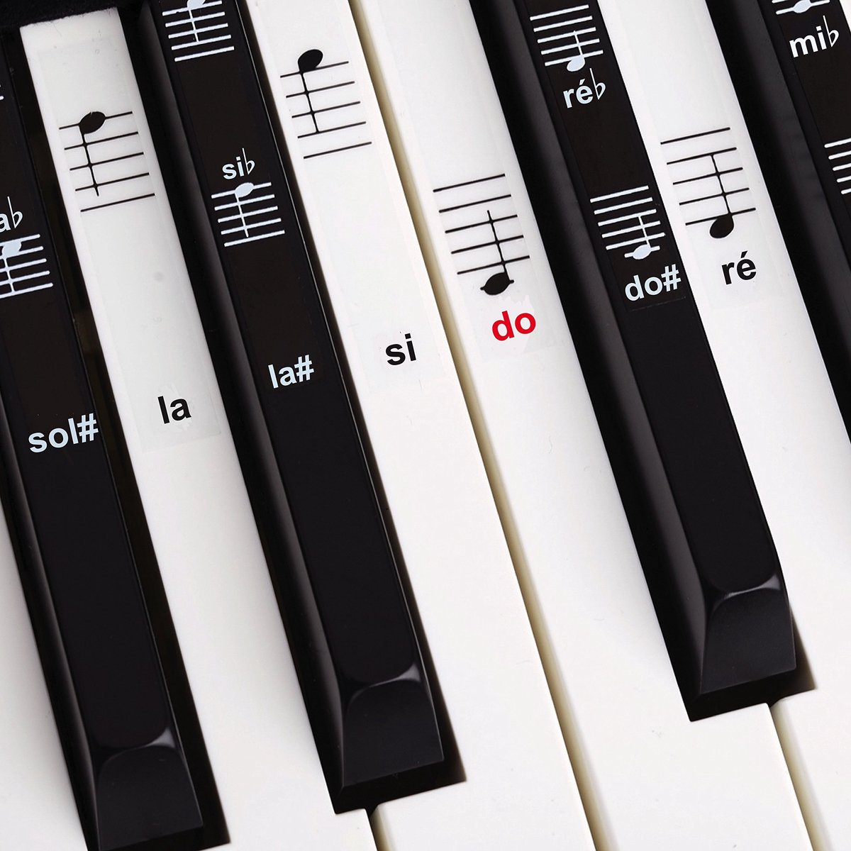 Dailygoods- Autocollants voor Piano 88 Toetsen - Notities - Instructies - Premium Kit - Do-Ré-Mi - Geschikt voor Beginners - Pianostickers