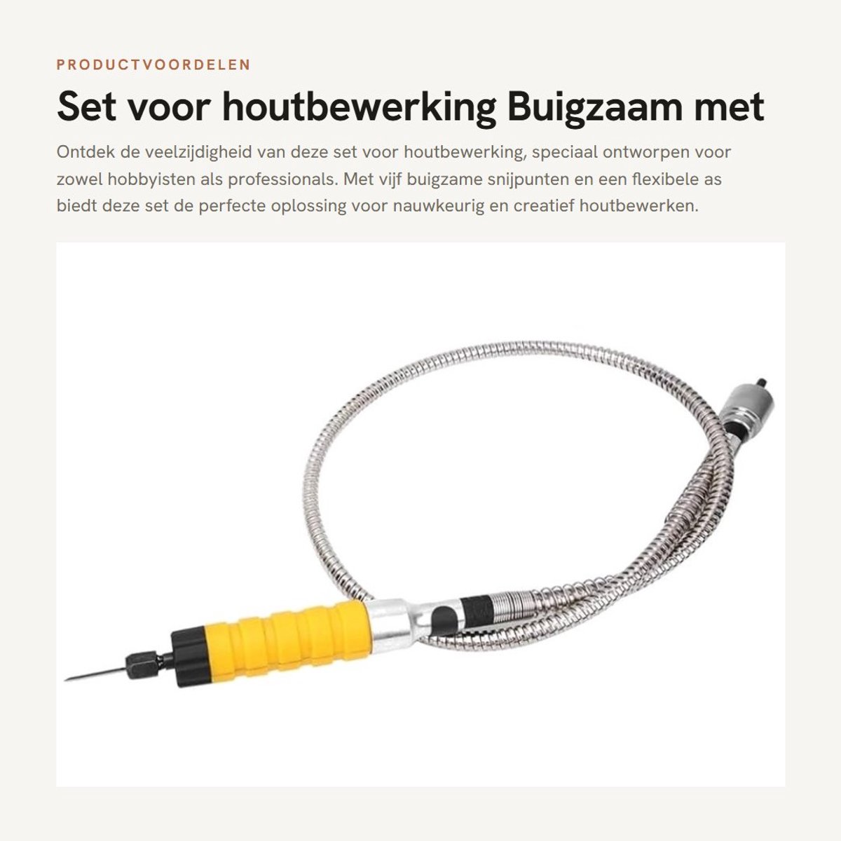 Dailygoods- Houtbewerking Set - Buigzaam - 5 Snijpunten - Moersleutel - Flexibele As - Gereedschap - Snijgereedschap