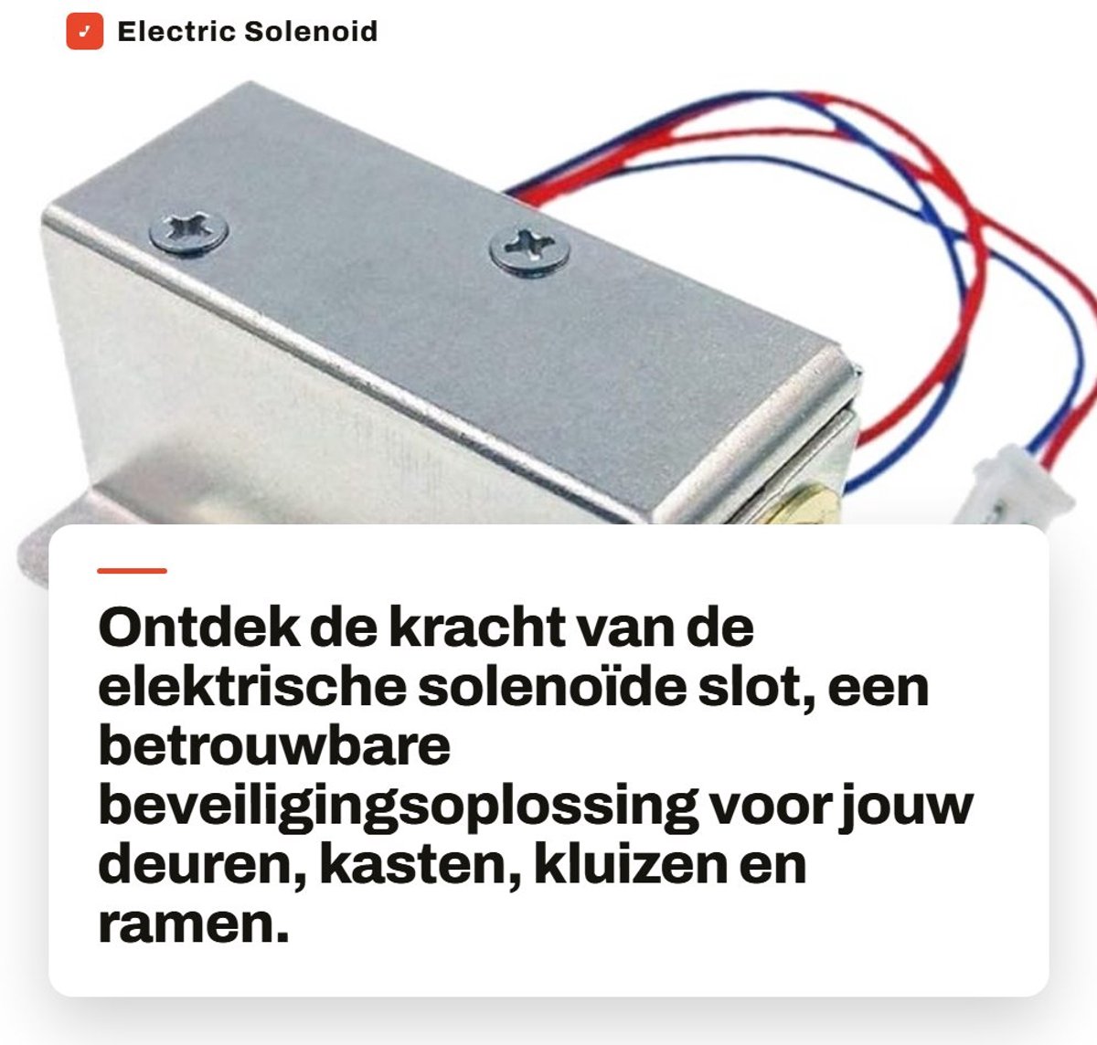 Dailygoods - Electric Solenoid Lock - Beveiliging - Veilig en veelzijdig - Compact formaat - Geschikt voor deuren en kasten - Ideaal voor thuis en op...