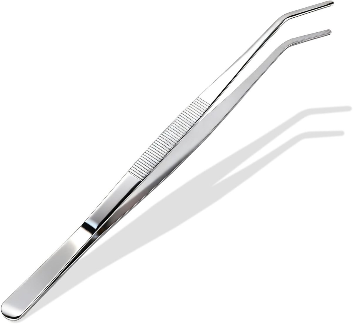 Dailygoods- Pincet 30 cm - Roestvrij Stalen Pincet - Gebogen Puntpincet - Antislip Kaken - Precisie Pincet - Duurzaam en Herbruikbaar - Keukenpincet