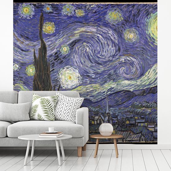 Behang - Fotobehang Sterrennacht - Vincent van Gogh - Breedte 280 cm x hoogte 280 cm