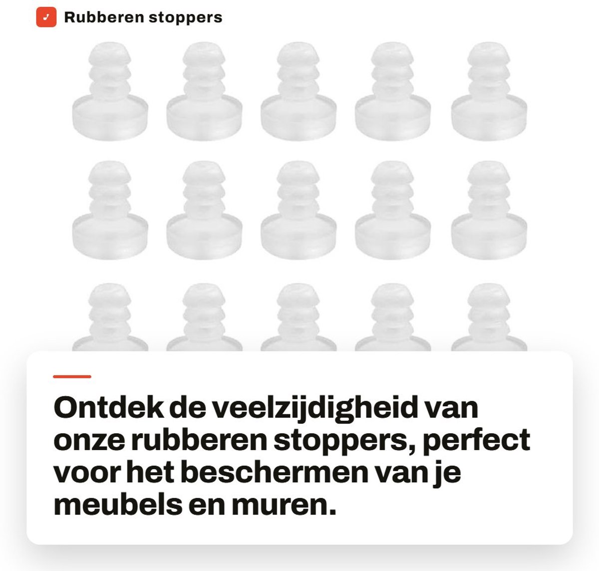 Dailygoods- Rubberen Stoppers 60 Stuks - Transparante Meubeldeurbuffers - Deurdemper - Anti-botsing - Kunststof - Maat 5 x 10 x 12 mm - Doppen