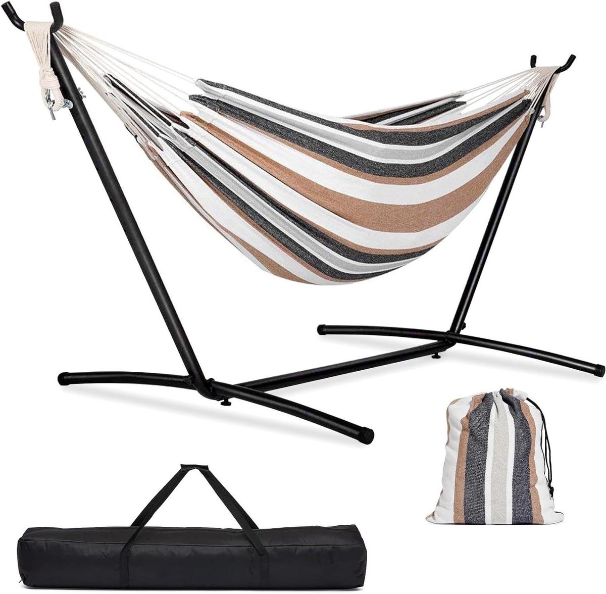 Hangmat met standaard - Lounge set - Ontspannen buiten - Complete set - 200 x 150 cm - Niet gespecificeerd
